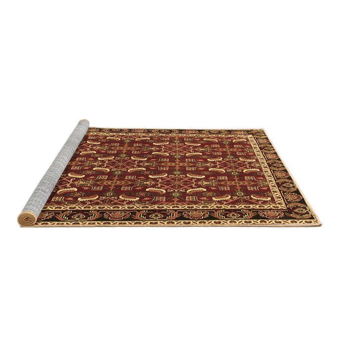 Sideview of Machine Washable Persian Brown Traditional Rug, wshtr4003brn