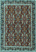 Machine Washable Persian Light Blue Traditional Rug, wshtr4003lblu