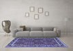 Machine Washable Persian Blue Traditional Rug in a Living Room, wshtr4003blu