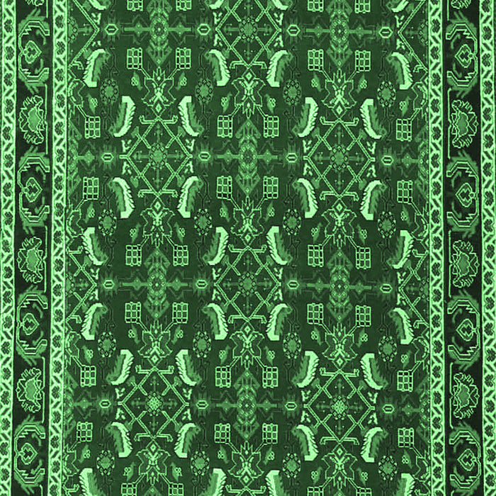 Machine Washable Persian Emerald Green Traditional Area Rugs, wshtr4003emgrn