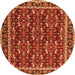 Machine Washable Persian Orange Traditional Area Rugs, wshtr4003org