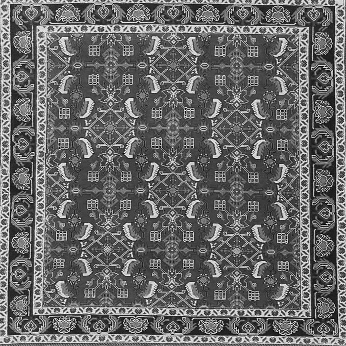 Round Machine Washable Persian Gray Traditional Rug, wshtr4003gry