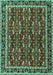 Machine Washable Persian Turquoise Traditional Area Rugs, wshtr4003turq