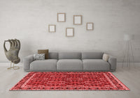 Machine Washable Persian Red Traditional Rug, wshtr4003red