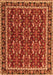 Serging Thickness of Machine Washable Persian Orange Traditional Area Rugs, wshtr4003org