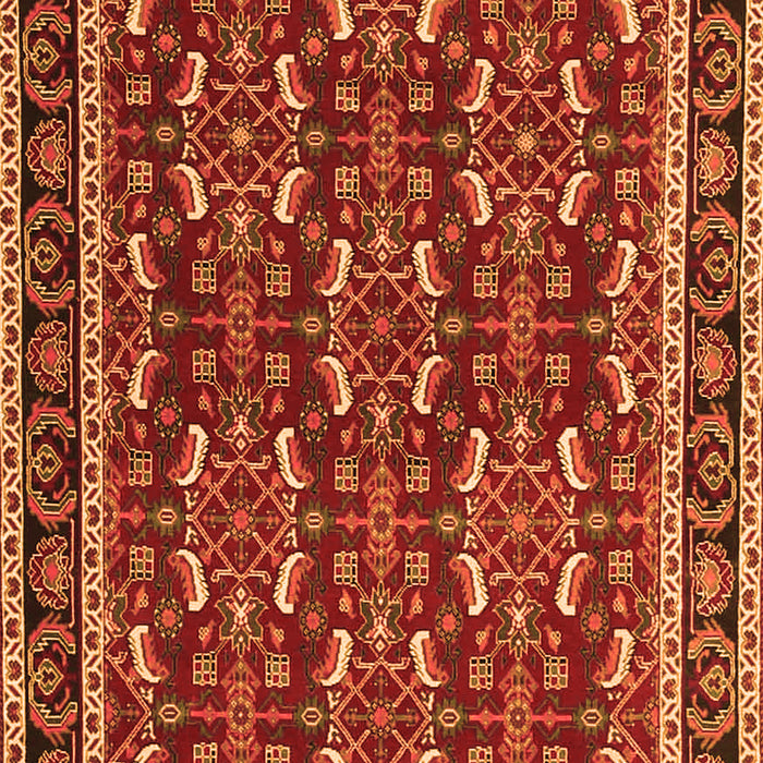 Serging Thickness of Machine Washable Persian Orange Traditional Area Rugs, wshtr4003org
