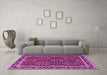 Machine Washable Persian Purple Traditional Area Rugs in a Living Room, wshtr4003pur