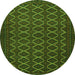 Square Persian Green Traditional Rug, tr4004grn