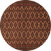 Round Machine Washable Persian Brown Traditional Rug, wshtr4004brn