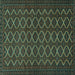 Square Persian Turquoise Traditional Rug, tr4004turq