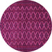 Round Machine Washable Persian Pink Traditional Rug, wshtr4004pnk