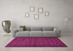Machine Washable Persian Pink Traditional Rug in a Living Room, wshtr4004pnk