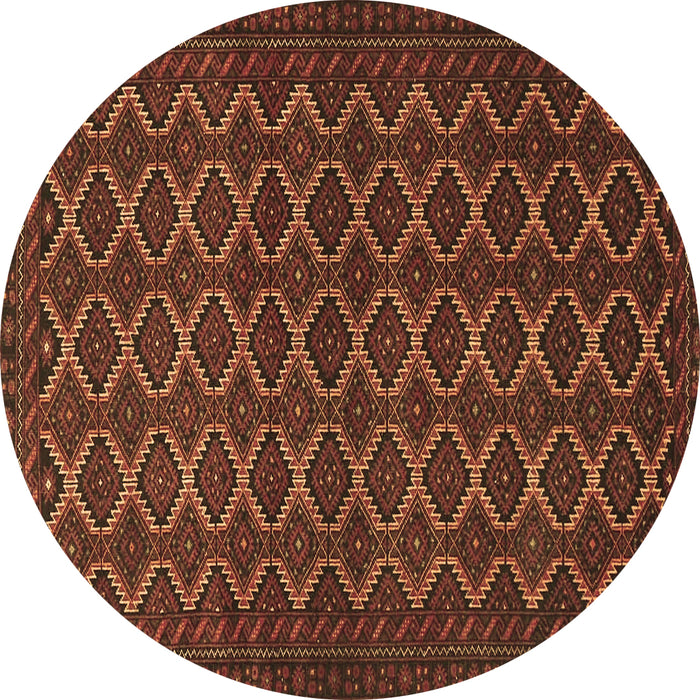 Round Persian Brown Traditional Rug, tr4004brn
