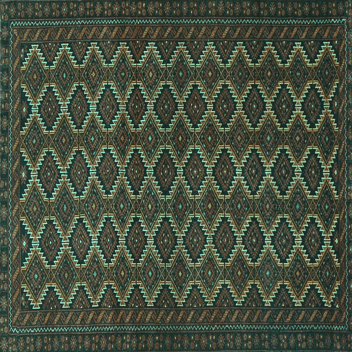 Square Machine Washable Persian Turquoise Traditional Area Rugs, wshtr4004turq