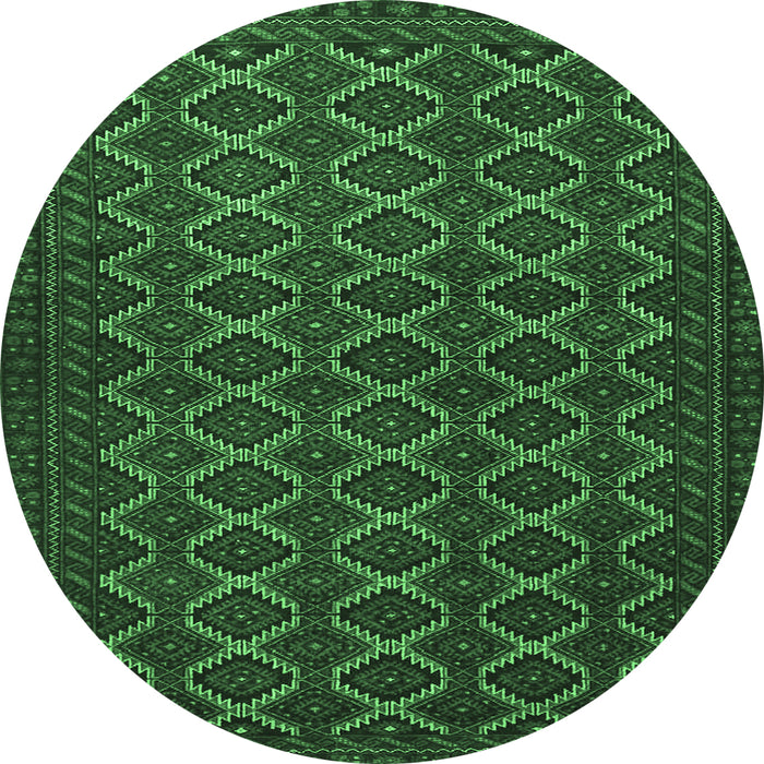Round Persian Emerald Green Traditional Rug, tr4004emgrn