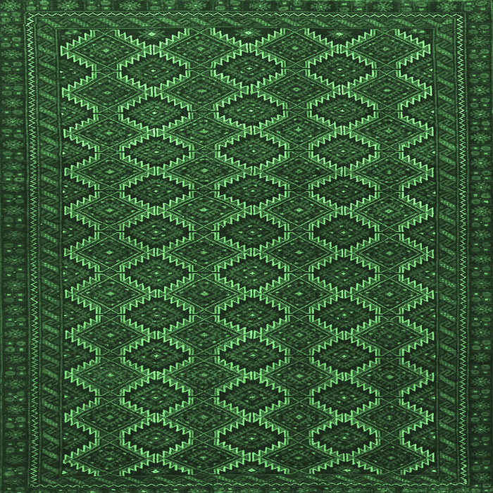 Square Persian Emerald Green Traditional Rug, tr4004emgrn