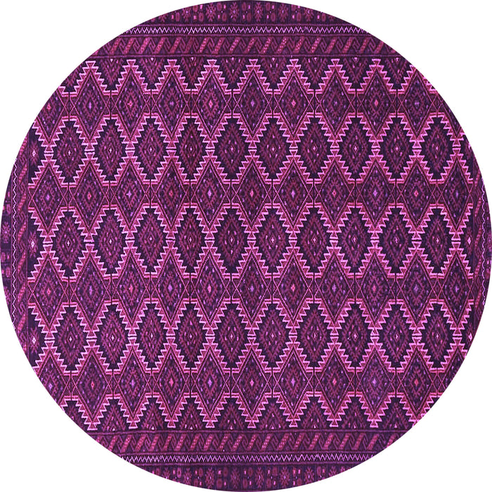 Round Machine Washable Persian Purple Traditional Area Rugs, wshtr4004pur