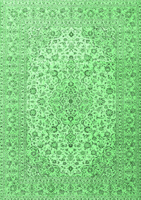 Medallion Emerald Green Traditional Rug, tr4005emgrn