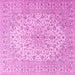 Square Medallion Pink Traditional Rug, tr4005pnk