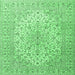 Square Medallion Emerald Green Traditional Rug, tr4005emgrn