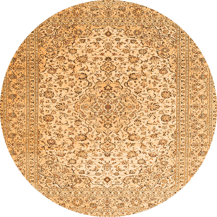 Square Medallion Orange Traditional Rug, tr4005org