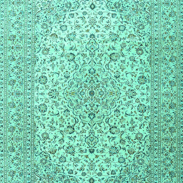 Machine Washable Medallion Turquoise Traditional Area Rugs, wshtr4005turq