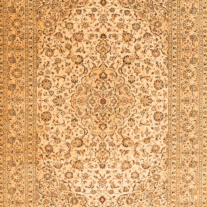 Serging Thickness of Machine Washable Medallion Orange Traditional Area Rugs, wshtr4005org