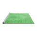 Sideview of Machine Washable Medallion Emerald Green Traditional Area Rugs, wshtr4005emgrn