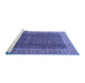 Sideview of Machine Washable Persian Blue Traditional Rug, wshtr4006blu