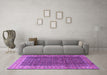 Machine Washable Persian Purple Traditional Area Rugs in a Living Room, wshtr4006pur