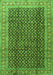 Serging Thickness of Machine Washable Persian Green Traditional Area Rugs, wshtr4006grn