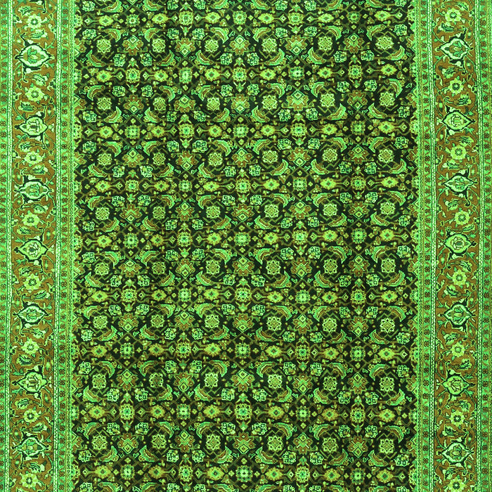 Serging Thickness of Machine Washable Persian Green Traditional Area Rugs, wshtr4006grn