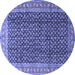 Round Persian Blue Traditional Rug, tr4006blu