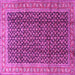 Square Machine Washable Persian Pink Traditional Rug, wshtr4006pnk