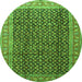 Machine Washable Persian Green Traditional Area Rugs, wshtr4006grn