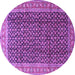 Round Machine Washable Persian Purple Traditional Area Rugs, wshtr4006pur