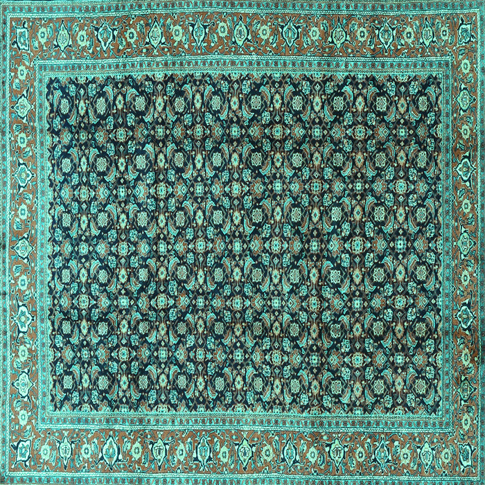 Square Persian Turquoise Traditional Rug, tr4006turq