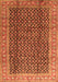 Serging Thickness of Machine Washable Persian Orange Traditional Area Rugs, wshtr4006org