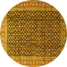 Round Persian Yellow Traditional Rug, tr4006yw