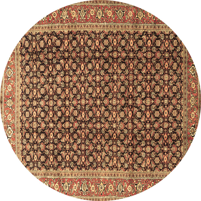 Round Persian Brown Traditional Rug, tr4006brn