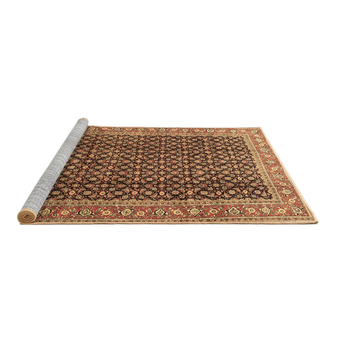 Sideview of Machine Washable Persian Brown Traditional Rug, wshtr4006brn
