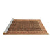 Sideview of Machine Washable Persian Brown Traditional Rug, wshtr4006brn