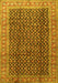 Machine Washable Persian Yellow Traditional Rug, wshtr4006yw