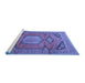 Sideview of Machine Washable Persian Blue Traditional Rug, wshtr4007blu