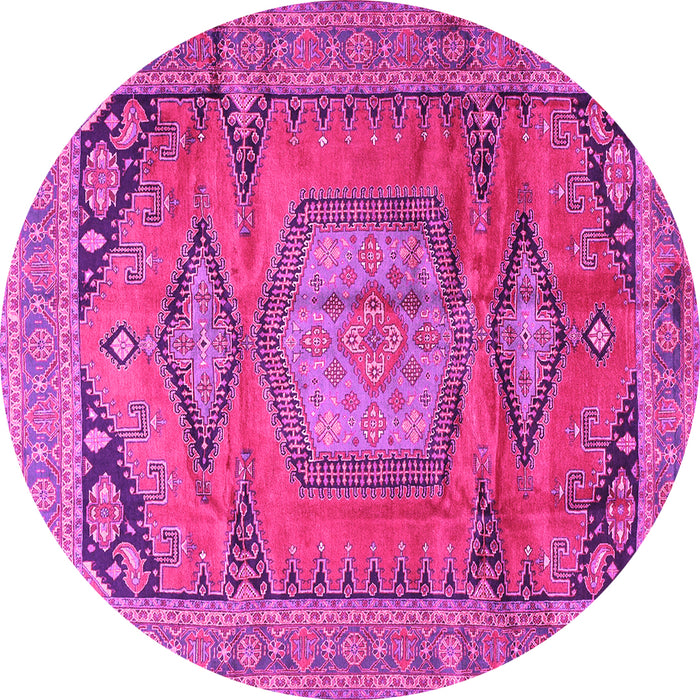 Round Persian Pink Traditional Rug, tr4007pnk