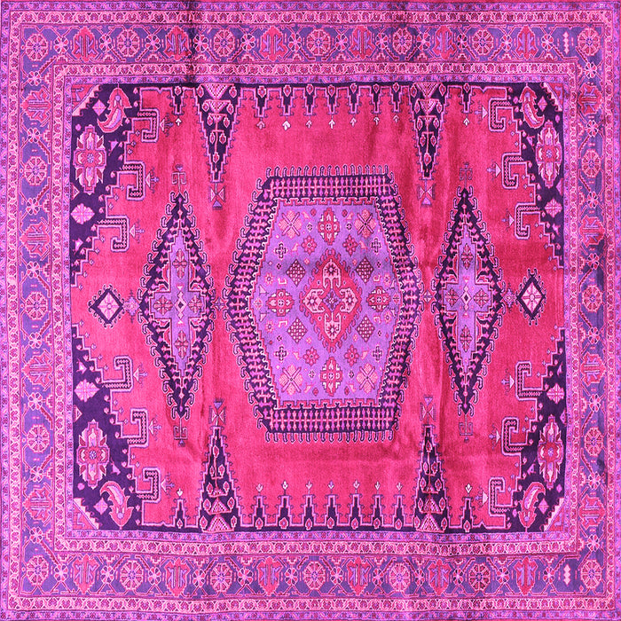 Square Machine Washable Persian Pink Traditional Rug, wshtr4007pnk