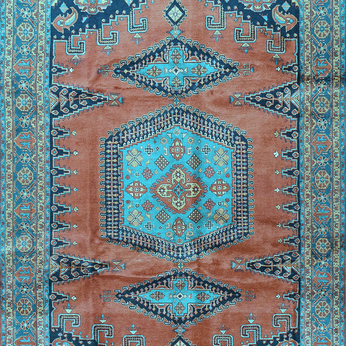 Machine Washable Persian Light Blue Traditional Rug, wshtr4007lblu