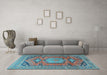 Machine Washable Persian Light Blue Traditional Rug in a Living Room, wshtr4007lblu