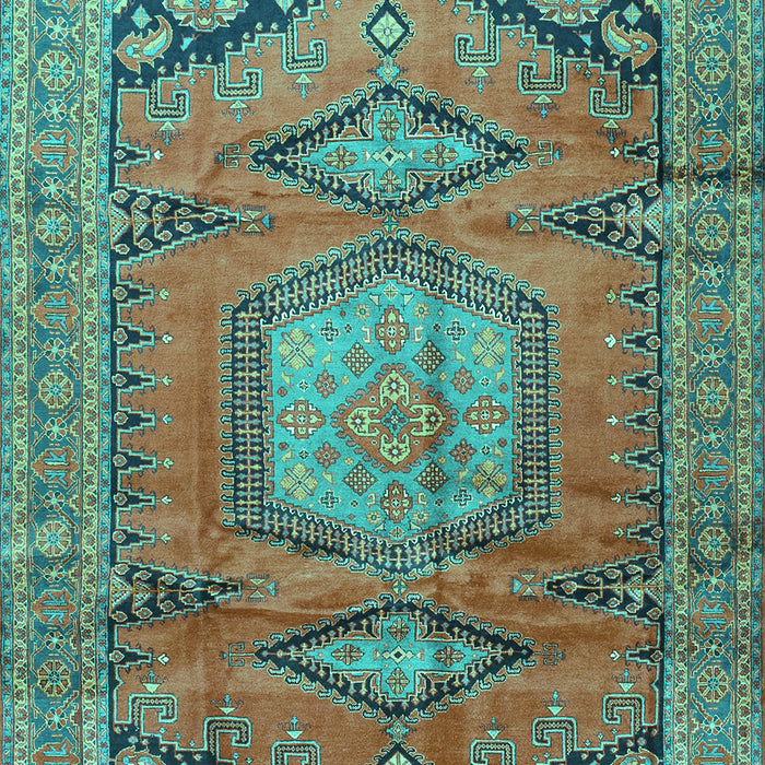 Machine Washable Persian Turquoise Traditional Area Rugs, wshtr4007turq
