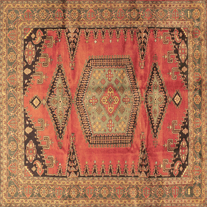 Square Machine Washable Persian Brown Traditional Rug, wshtr4007brn